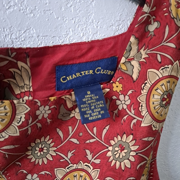 Charter Club red floral print blouse - Picture 4 of 6